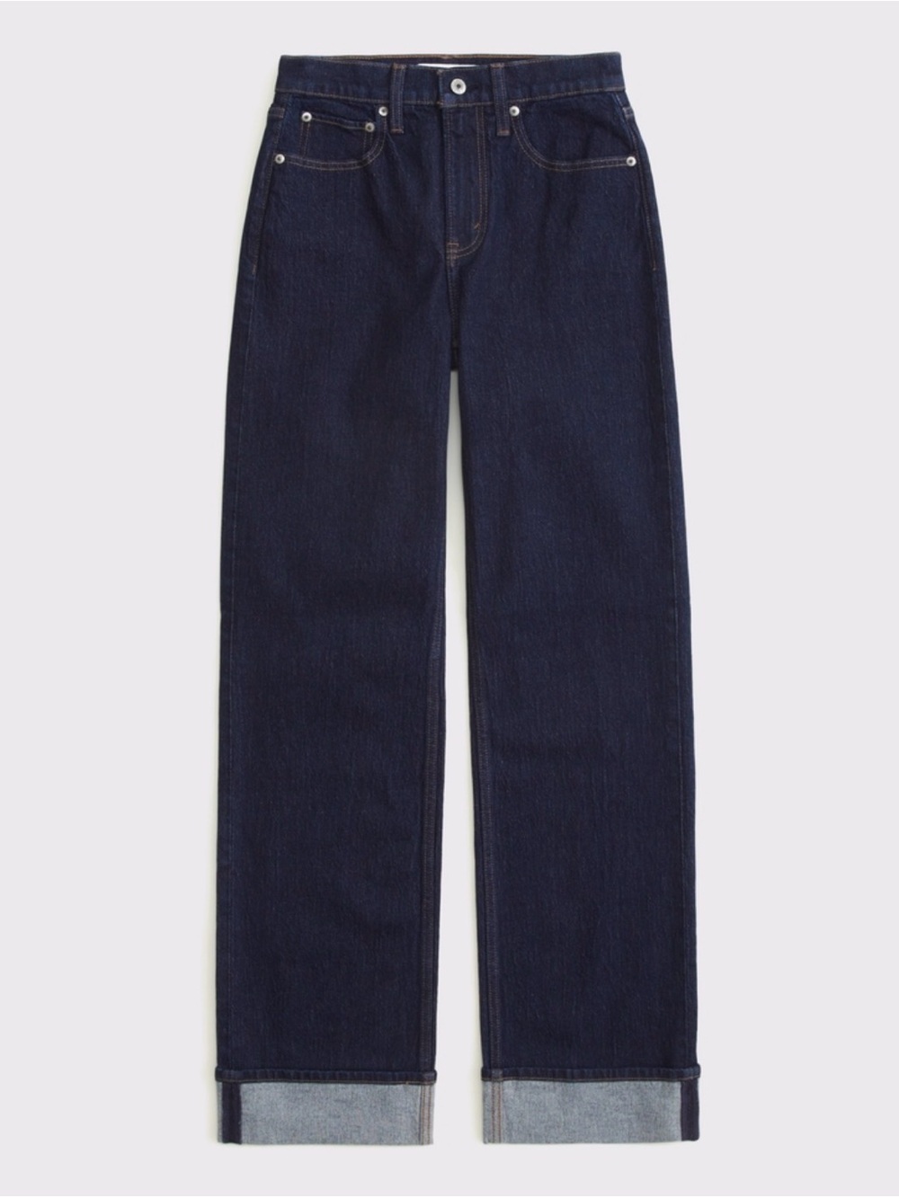 Abercrombie 90s Relaxed Cuff Hem Jeans 12 Long Dark Wash